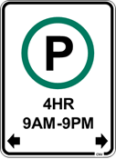 time limited parking sign
