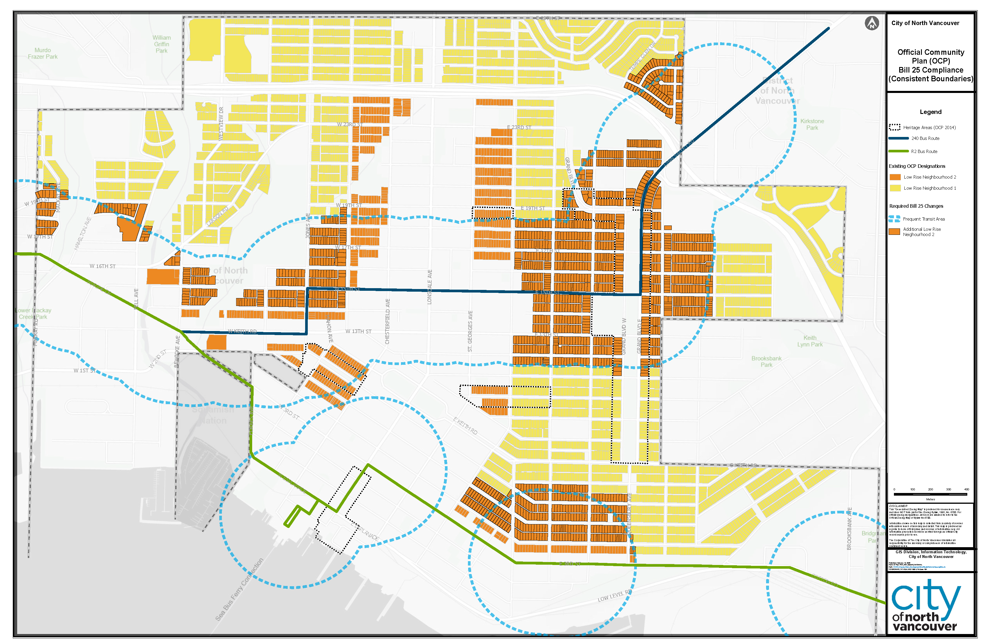 Map of Proposed OCP Amendments for Bill 25 Compliance with Consistent Boundaries